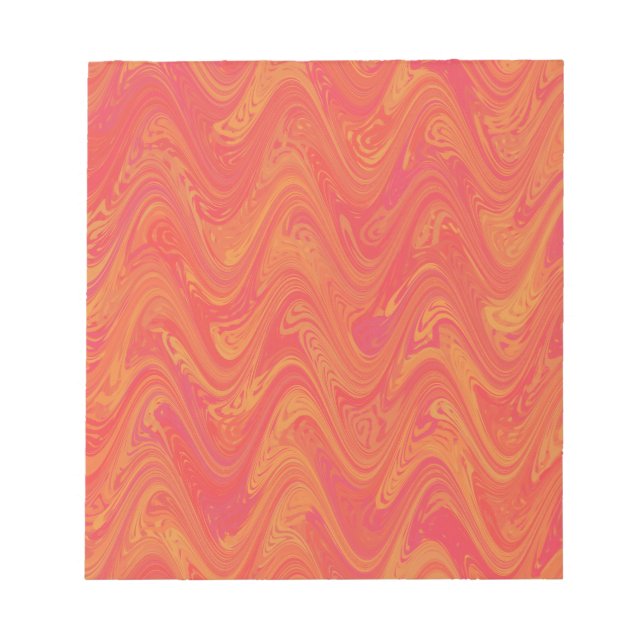 Orange Marbling Pattern Notepad (Front)