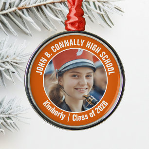 Orange Marching Band Photo High School Christmas Metal Ornament