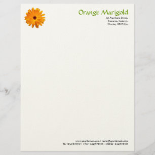 Orange Marigold - (Felt) Customized Letterhead