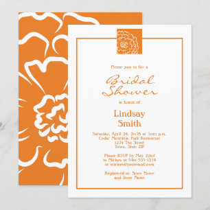 Orange Marigold Flower Floral Bridal Shower Invitation