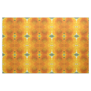 Orange Marigold Macro Floral Patterned Fabric