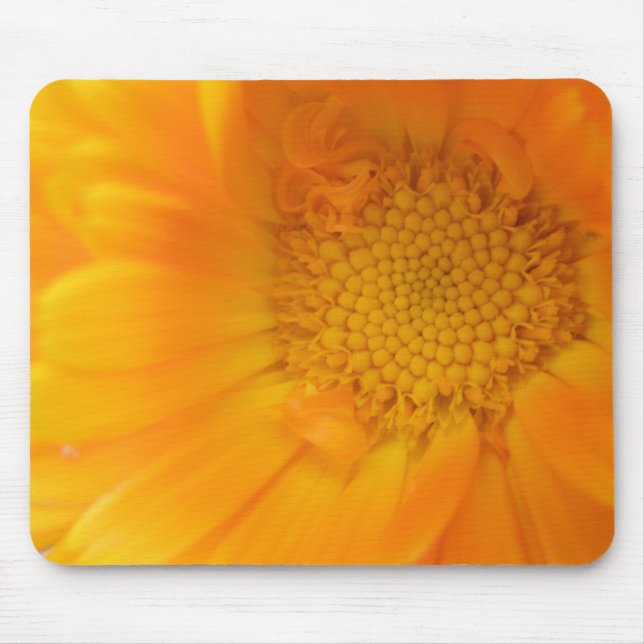 Orange Marigold Macro Mousepad (Front)