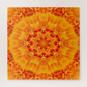 Orange Marigold Mandala Jigsaw Puzzle