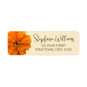 Orange Marigold Return Address Label