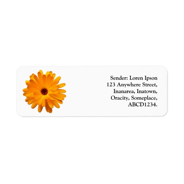 Orange Marigold Return Address Label (Front)