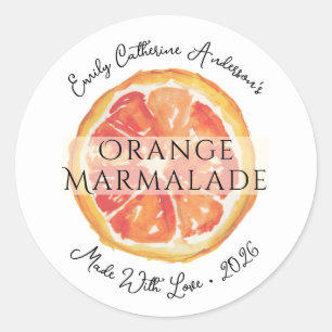 Orange Marmalade Artisan Jam Jar Packaging Label
