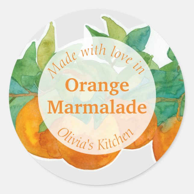 Orange Marmalade Citrus Fruit Jam Jar Food Labels (Front)