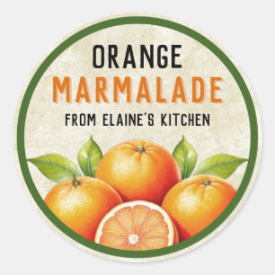 Orange marmalade classic round sticker