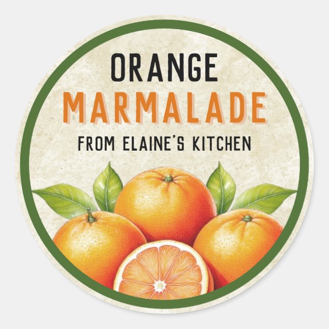 Orange marmalade classic round sticker (Front)
