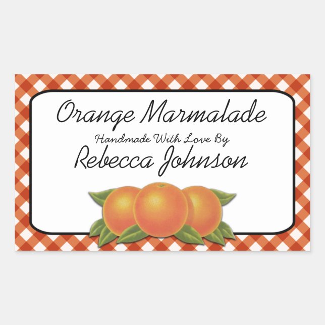 Orange Marmalade Custom Text Jar Label (Front)