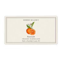 Orange marmalade Jam Jar on Off white rectangular