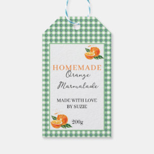 Orange Marmalade Jar Label Personalised Gingham