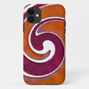 Orange Maroon White Abstract Art Background iPhone 11 Case