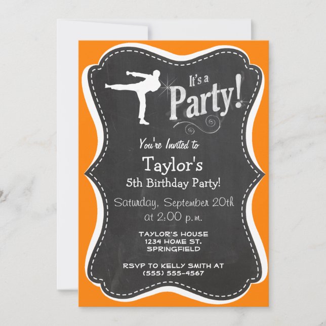 Orange Martial Arts Invitation (Front)