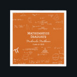 Orange Mathematics Graduate Class of Graduation Napkin<br><div class="desc">Beautiful and elegant orange graduation napkins with a pattern of mathematic equations and graphics for your celebration. Illustrated and designed by Patricia Alvarez.</div>