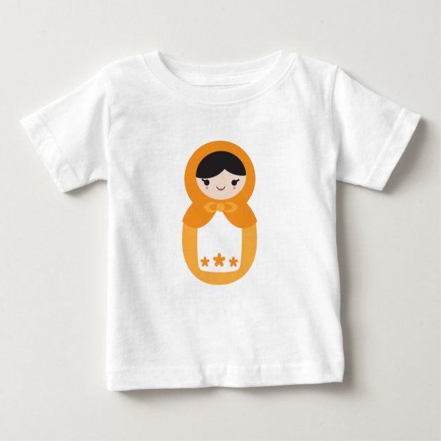 Orange Matryoshka Doll Baby T-Shirt (Front)
