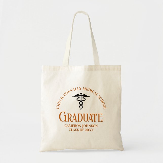Orange Medical School Graduation Commemorative Tote Bag (Front)