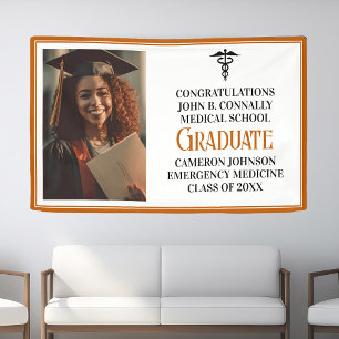 Orange Medical School Photo Graduation Party Banner