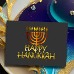 Orange Menorah Flames Happy Hanukkah Card<br><div class="desc">Holiday themed items designed by Umua. Printed and shipped by Zazzle or their affiliates.</div>