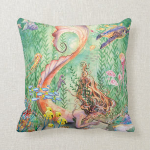 Orange Mermaid Pillow - Medium