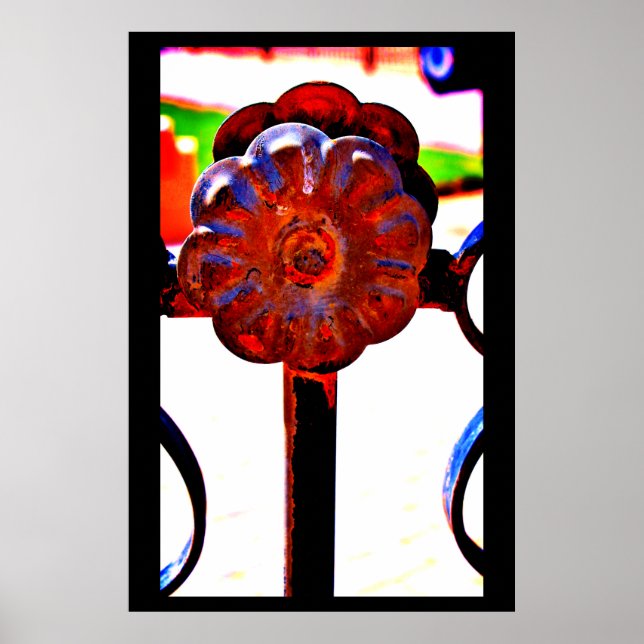 Orange Metal Flower Poster (Front)