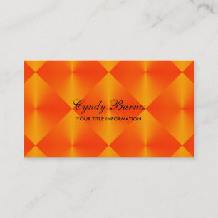 Orange Metallic Look Diamond Tiles Business Card