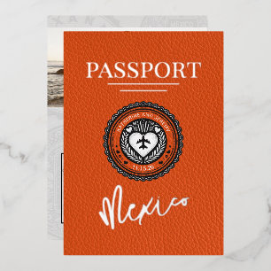 Orange Mexico Passport Wedding