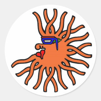 Orange Migrozalt Classic Round Sticker