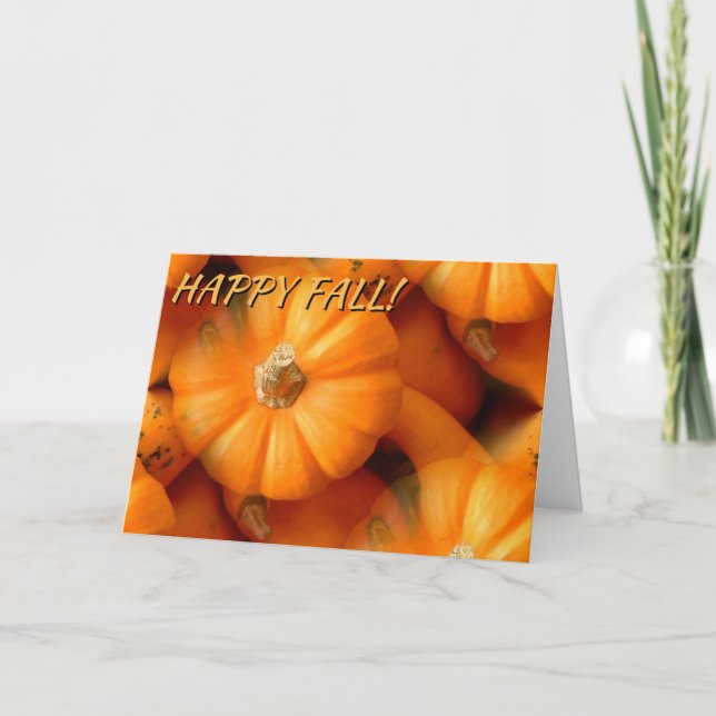 Orange Mini Pumpkins And Gourds Fall Greeting Card (Front)