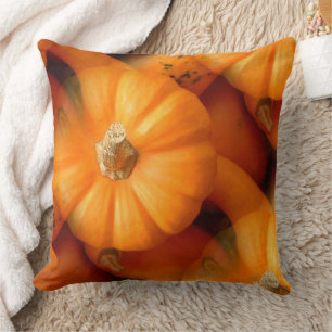 Orange Mini Pumpkins And Gourds Fall Photo Cushion