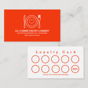 Orange Minimalist Food Business Reward Loyalty Card