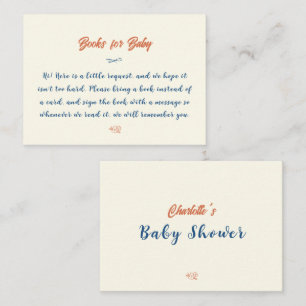 Orange Minimalist Gender Neutral Baby Shower Enclosure Card