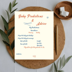 Orange Minimalist Gender Neutral Baby Shower Game