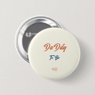Orange Minimalist Gender Neutral Daddy-to-be 6 Cm Round Badge