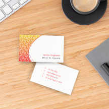 Orange Minimalist Modern Geometric Business Card
