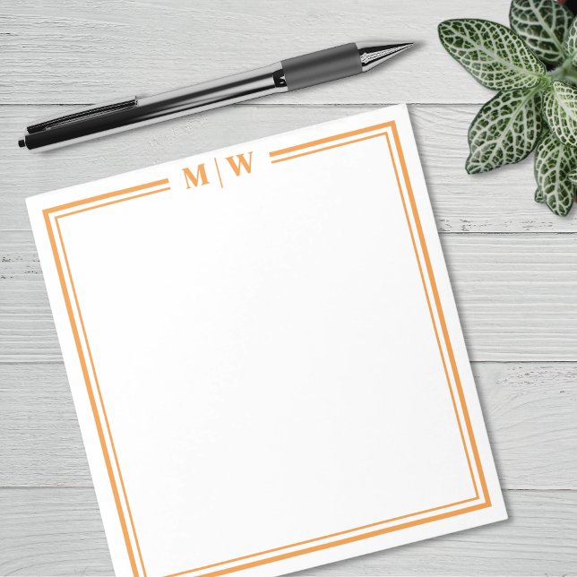 Orange Minimalist Monogram Notepad (Orange Minimalist Monogram Notepad)