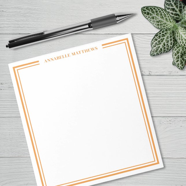 Orange Minimalist Monogram Notepad (Orange Minimalist Monogram Notepad)