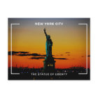Orange Minimalist The Statue Of Liberty Postcard