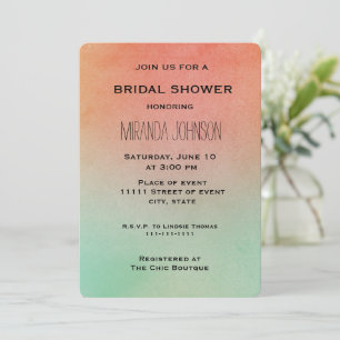 Orange Mint Bridal Shower   Invitation