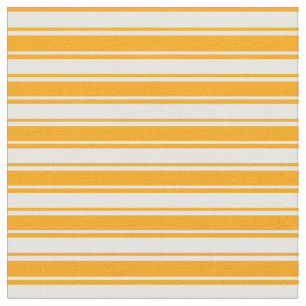 Orange & Mint Cream Coloured Stripes/Lines Pattern Fabric