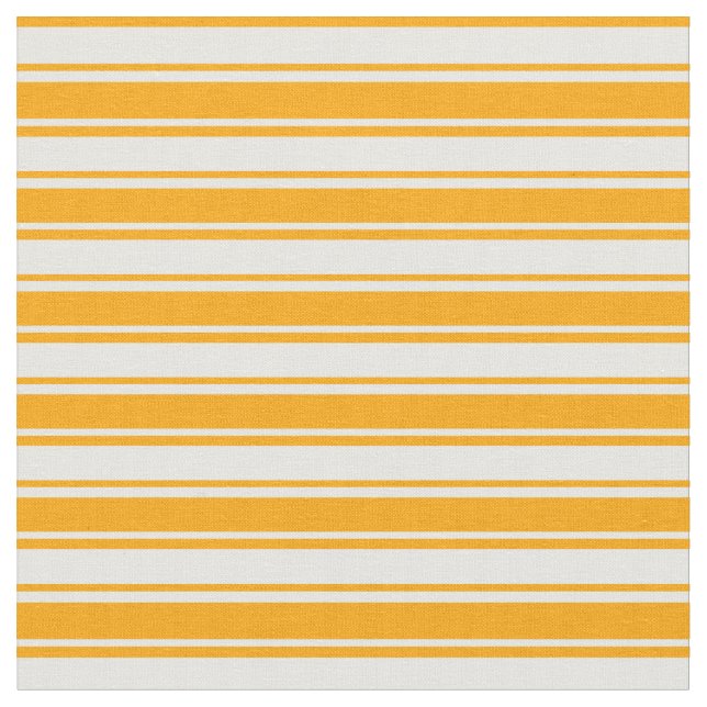 Orange & Mint Cream Coloured Stripes/Lines Pattern Fabric (Close Up)