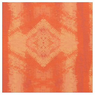 Orange Mix Ikat Tribal Diamond Pattern Fabric