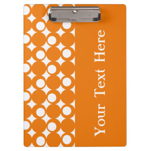Orange Mod Ball Design with custom text Clipboard