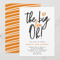 Orange modern 40th birthday party typography