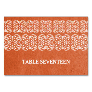 Orange Modern Bohemian Table Card