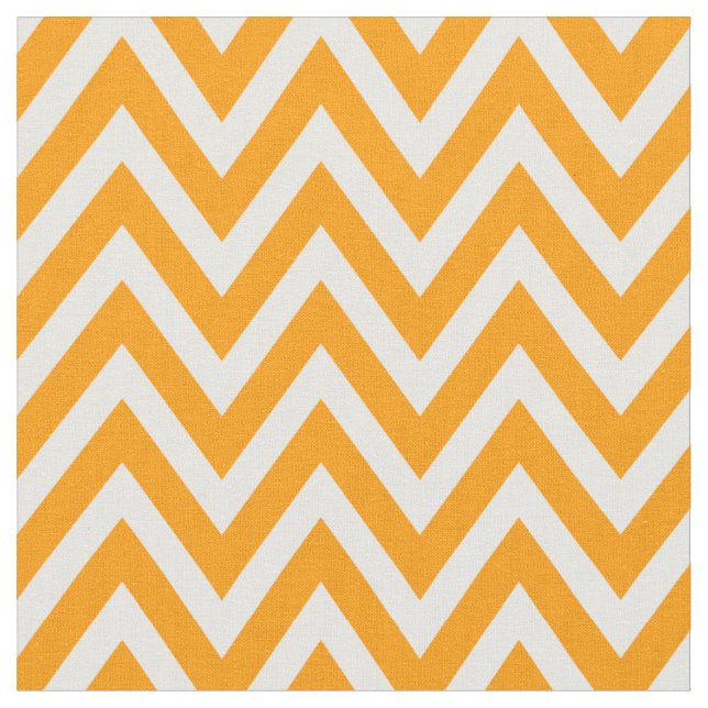 Orange Modern Chevron Stripes Fabric (Close Up)