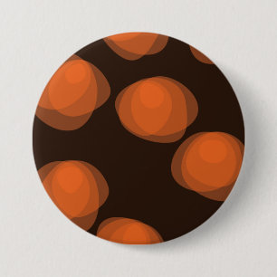 Orange, modern, cool, trendy abstract flowers 7.5 cm round badge