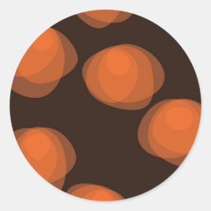 Orange, modern, cool, trendy abstract flowers classic round sticker