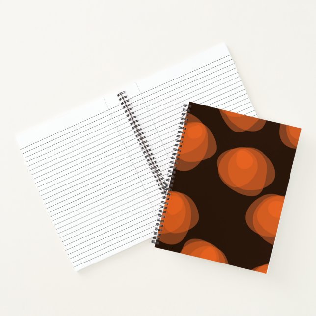 Orange, modern, cool, trendy abstract flowers notebook (Inside)