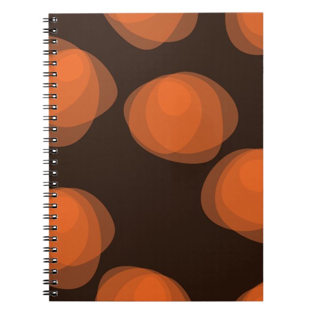 Orange, modern, cool, trendy abstract flowers notebook (Front)